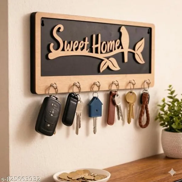 Sweet_Home_Wooden_Key_Holder_For_Wall_Decorative_Key_Stand_With_Hooks_Wall_Mounted_Key_Organizer_For_Home_Entrance_Door_Key_Hanger_Wall_Decor