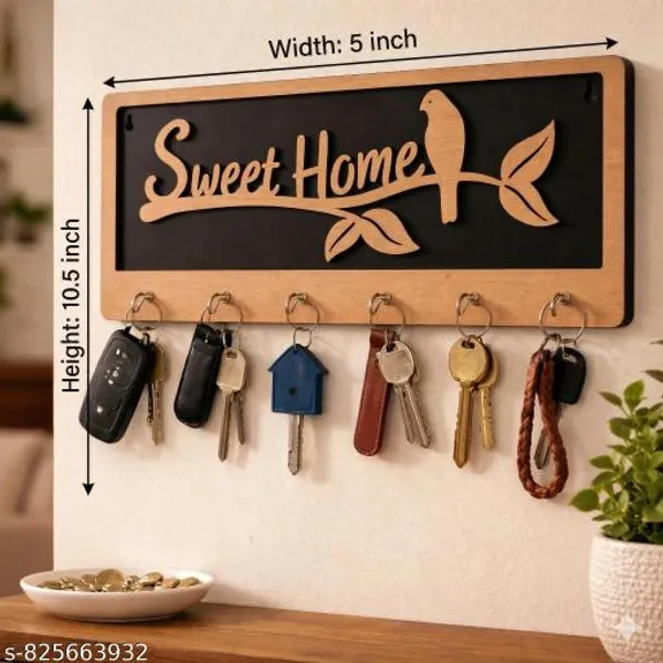 Sweet_Home_Wooden_Key_Holder_For_Wall_Decorative_Key_Stand_With_Hooks_Wall_Mounted_Key_Organizer_For_Home_Entrance_Door_Key_Hanger_Wall_Decor