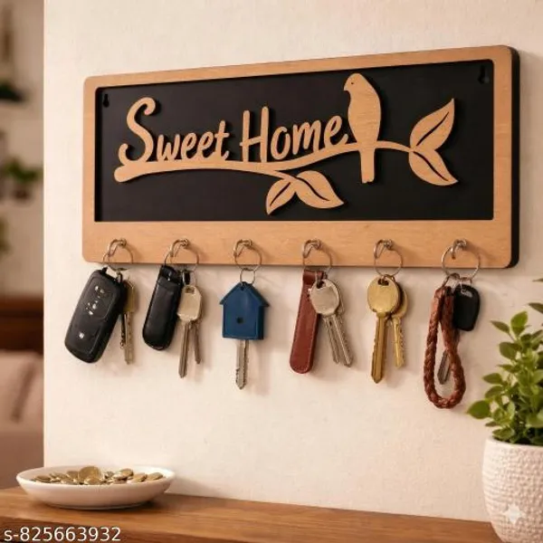 Sweet_Home_Wooden_Key_Holder_For_Wall_Decorative_Key_Stand_With_Hooks_Wall_Mounted_Key_Organizer_For_Home_Entrance_Door_Key_Hanger_Wall_Decor