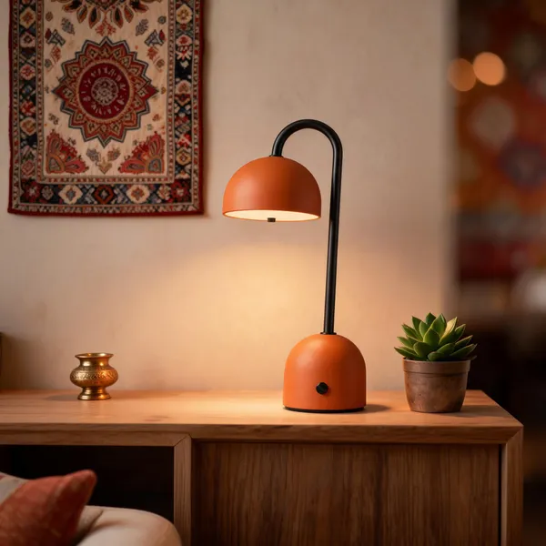 Metal_Modern_Arch_Dome_Orange_Cordless_Table_Lamp