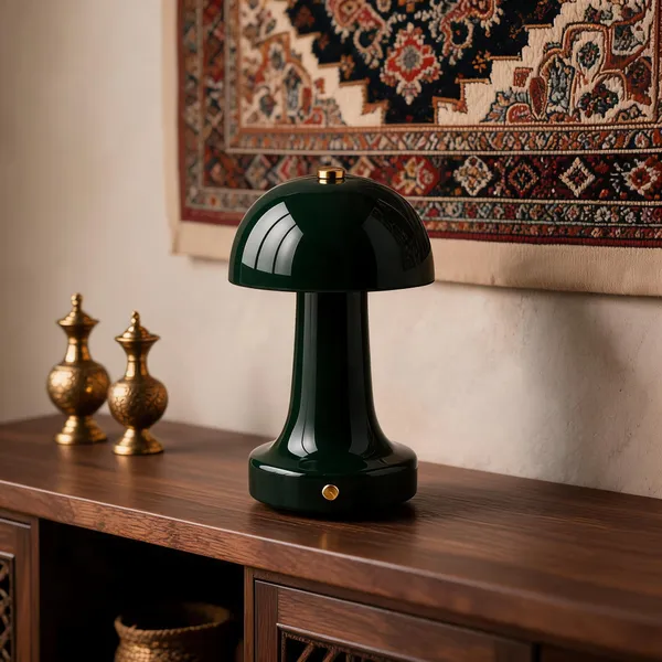 Metal_Modern_Mushroom_Glossy_Green_Cordless_Table_Lamp