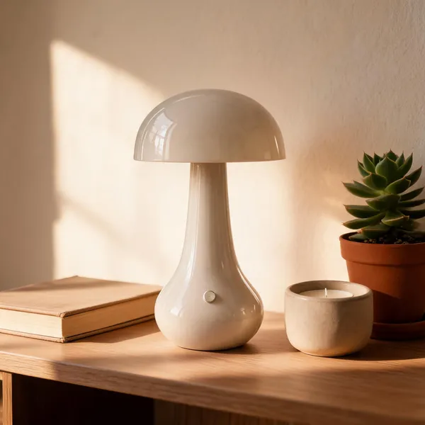 Metal_Modern_Mushroom_Glossy_White_Cordless_Table_Lamp