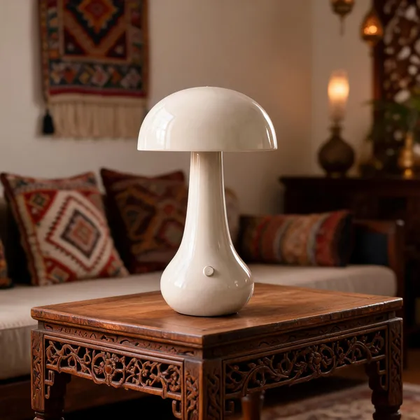 Metal_Modern_Mushroom_Glossy_White_Cordless_Table_Lamp