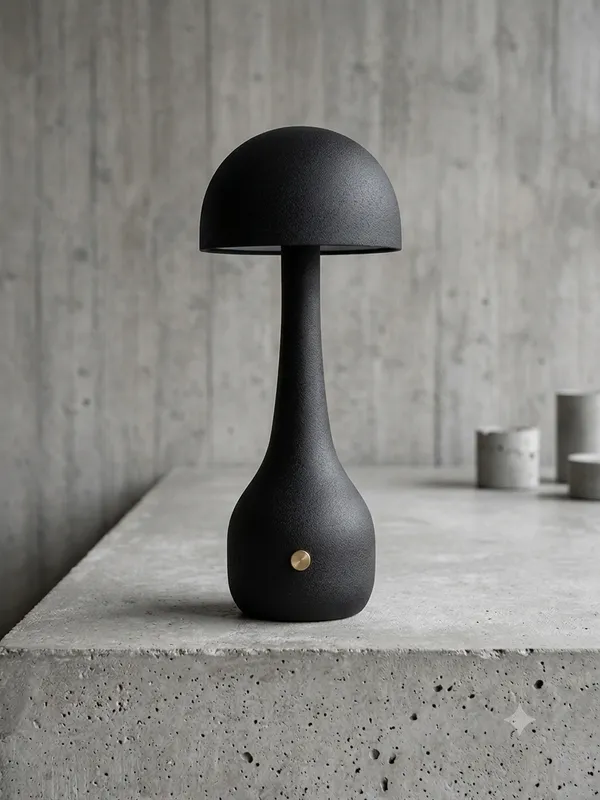 Metal_Modern_Mushroom_Matte_Black_Cordless_Table_Lamp
