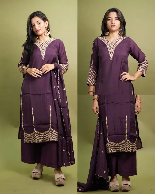 Purple_Silk_Embroidered_Straight_Kurta_Set_For_Women