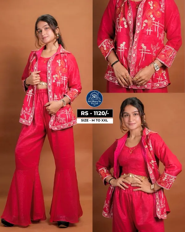Red_Silk_Printed_Three_Piece_Ethnic_Set_For_Women