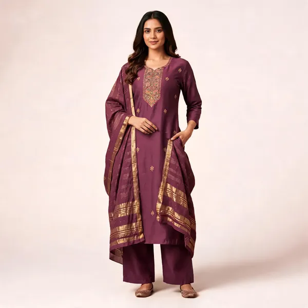 Purple_Roman_Silk_Embroidered_Kurta_Set_For_Women