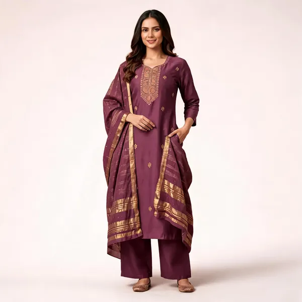 Purple_Roman_Silk_Embroidered_Kurta_Set_For_Women