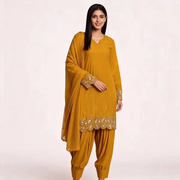 Mustard_Crepe_Straight_Fit_Kurta_Set_For_Women