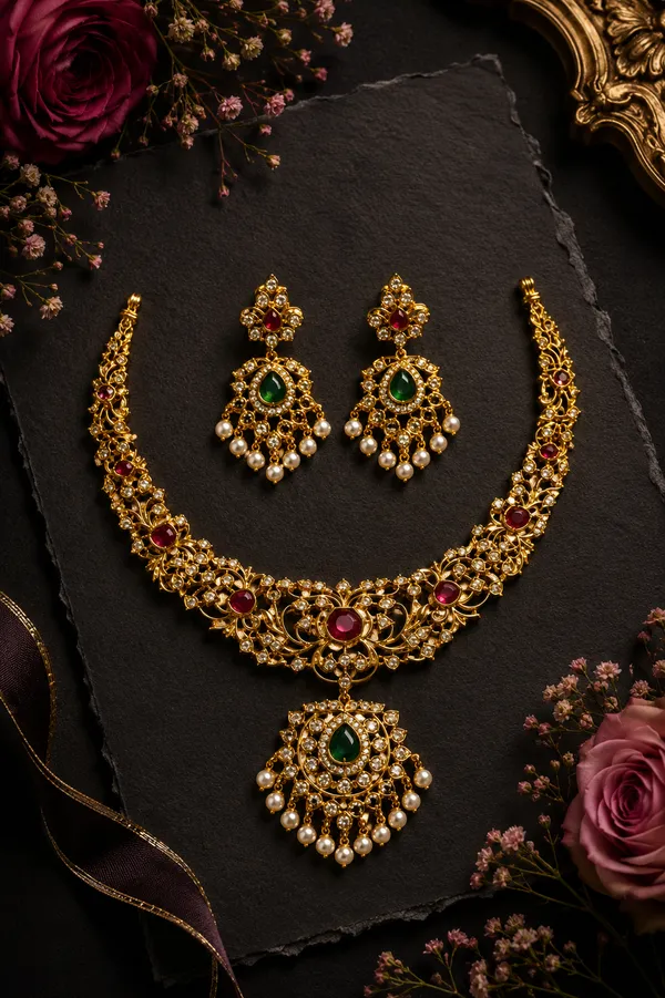Sundari_Gold_And_Semi_Precious_Stones_Necklace_Set