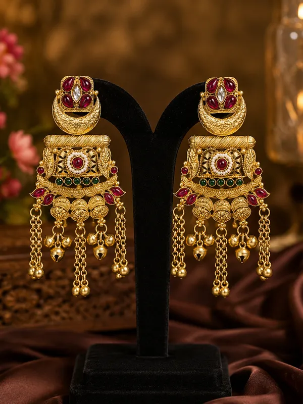 Aapsara_Long_Kashmiri_Earrings