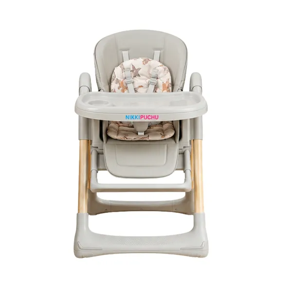 NikkiPuchu_Nido_High_ChairGrey_Padded_Baby_High_Chair_for_Babies_NPHC-1009-Grey