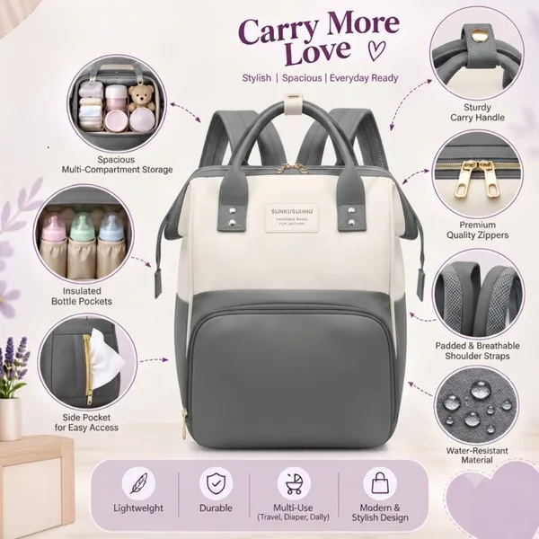 NikkiPuchu_TwinneWhite_And_Grey_Structured_Baby_Backpack_for_Parents_B-79-Grey