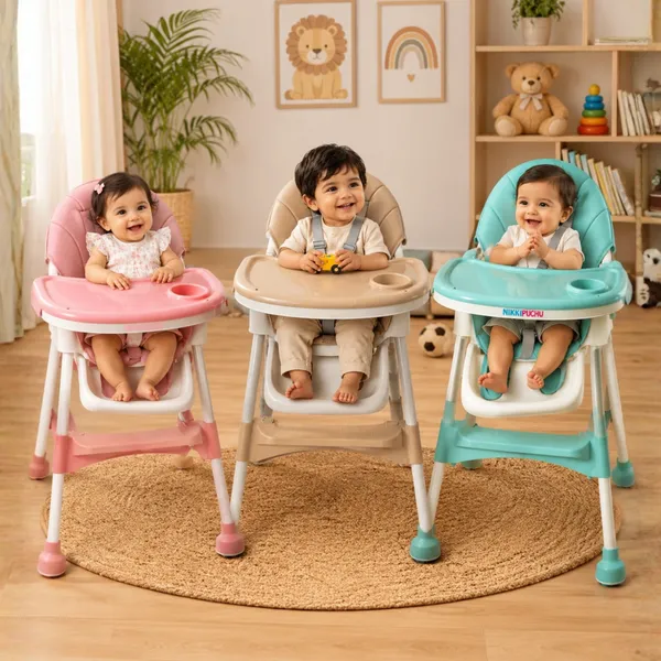 NikkiPuchu_Iris_High_Chair_Pink_Padded_Baby_High_Chair_for_Infants_NPHC-1010-Pink