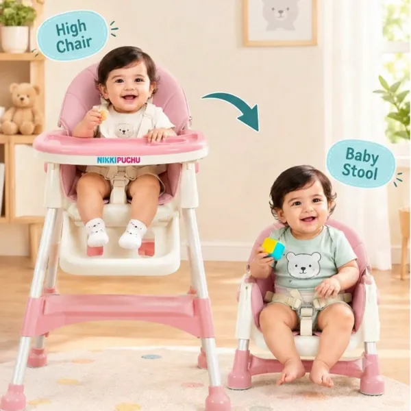 NikkiPuchu_Iris_High_Chair_Pink_Padded_Baby_High_Chair_for_Infants_NPHC-1010-Pink