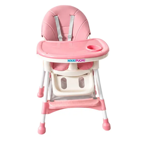 NikkiPuchu_Iris_High_Chair_Pink_Padded_Baby_High_Chair_for_Infants_NPHC-1010-Pink