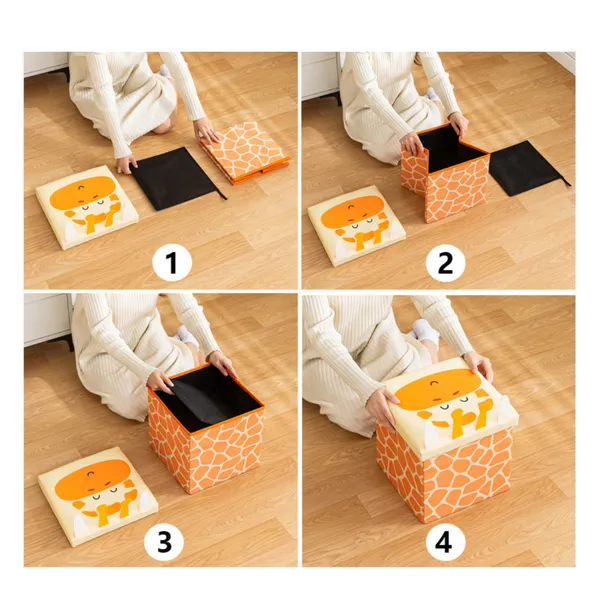 Nikki_Puchu_Kids_Cartoon_Storage_BoxGiraffe_Print_Cube_Storage_Ottoman_ST6018-yellow
