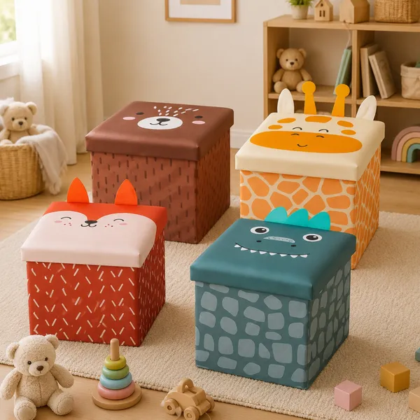 Nikki_Puchu_Kids_Cartoon_Storage_BoxGiraffe_Print_Cube_Storage_Ottoman_ST6018-yellow