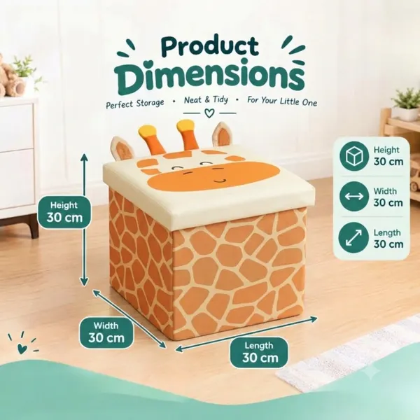 Nikki_Puchu_Kids_Cartoon_Storage_BoxGiraffe_Print_Cube_Storage_Ottoman_ST6018-yellow