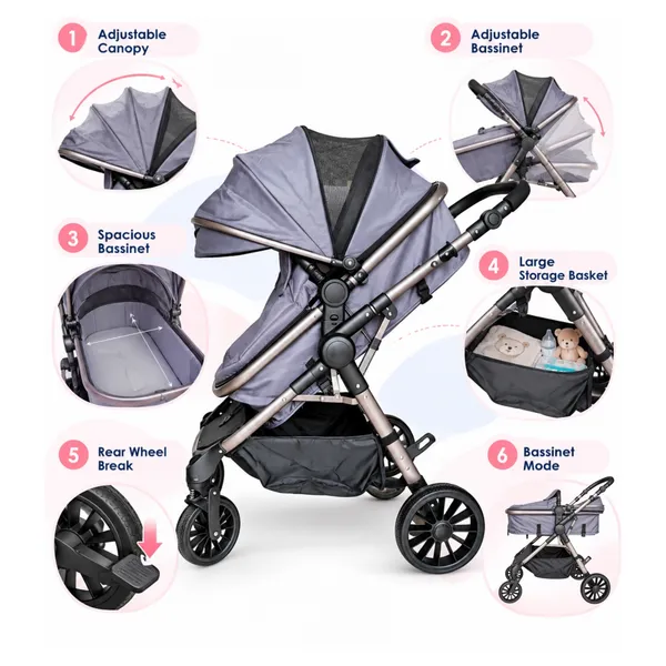 NikkiPuchu_Sereno_stroller_Black_Baby_Stroller_With_Canopy_NPST-1005-Dark_Grey