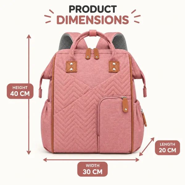 NikkiPuchu_TessPink_Quilted_Multi_Pocket_Backpack_for_Mothers_B-78-Pink