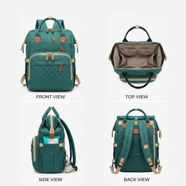 Teal_Oxford_Quilted_Multi-Compartment_Backpack_For_Kids