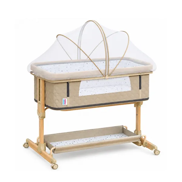 NikkiPuchu_Snuggle_Love_BassinetBeige_Canopy_Baby_Bassinet_With_Stand_NPRB-1006-Beige