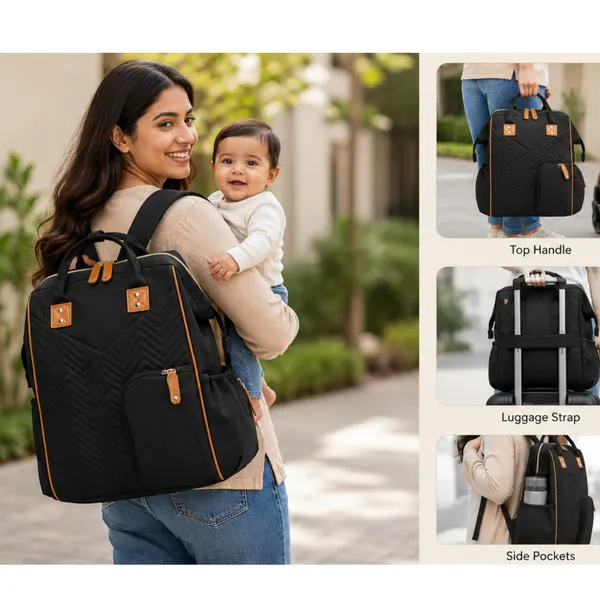 NikkiPuchu_TessBlack_Textured_Casual_Backpack_for_Unisex_B-78-Black