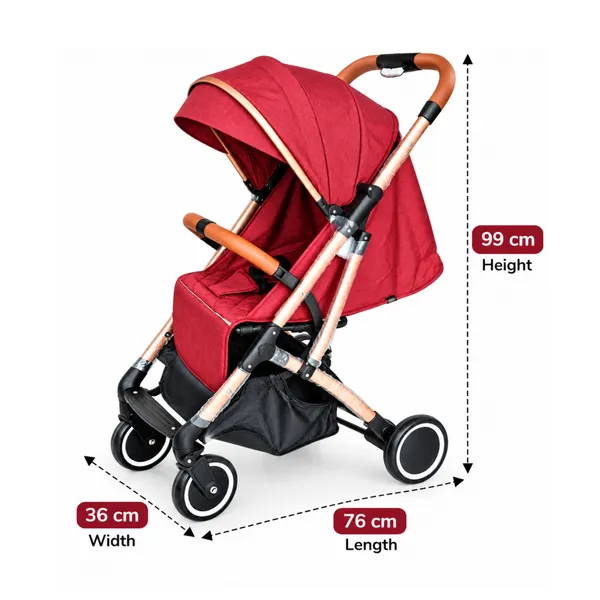 NikkiPuchu_aether_stroller_Wine_Red_Rose_Gold_Baby_Stroller_NPST-1004-wine_red
