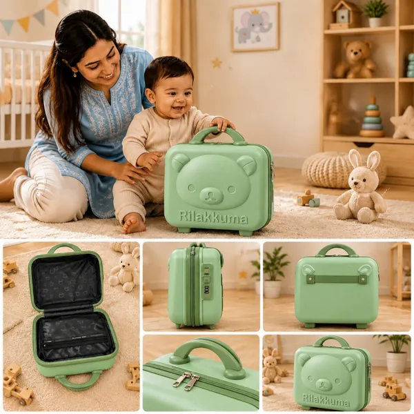 NikkiPuchu_Baby_travel_suitcaseGreen_Rilakkuma_Portable_Lunch_Box_CD6014-green