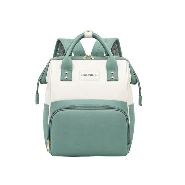 NikkiPuchu_TwinneGreen_And_White_Structured_Backpack_for_Everyday_Use_B-79-Green