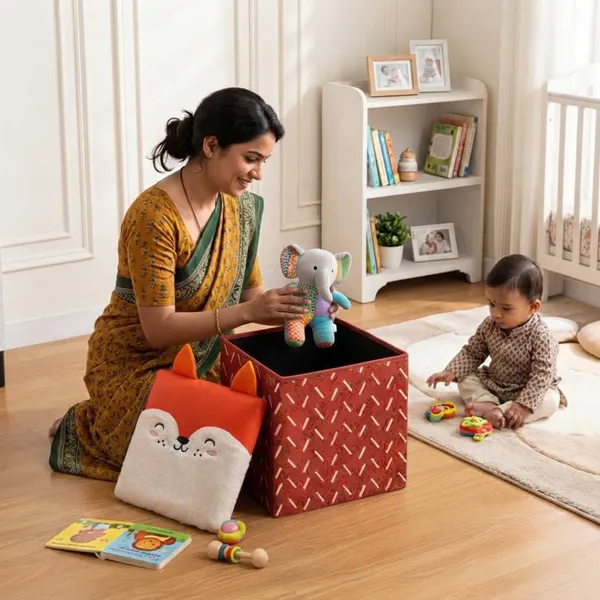 Nikki_Puchu_Kids_Cartoon_Storage_BoxRed_Animal_Print_Storage_Ottoman_ST6018-orange