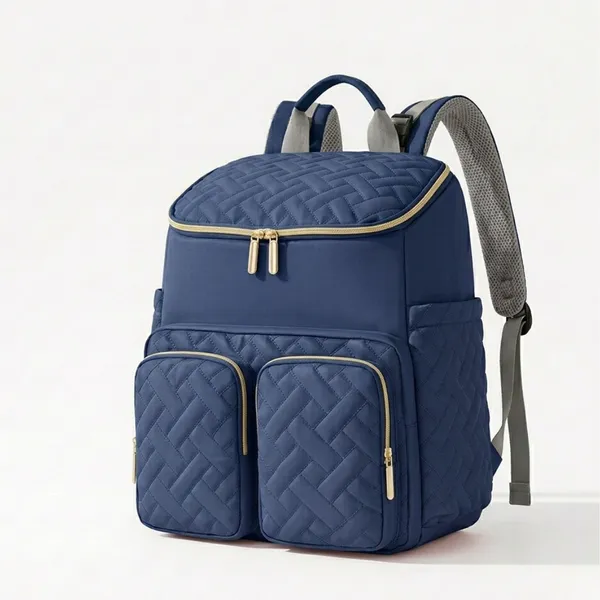 NikkiPuchu_Kroma_Navy_Quilted_Backpack_for_Women_D-4-Blue