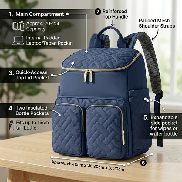 NikkiPuchu_Kroma_Navy_Quilted_Backpack_for_Women_D-4-Blue