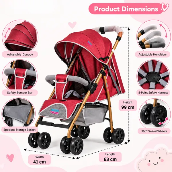 Red_Lycra_Baby_Stroller_For_Kids