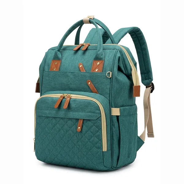 NikkiPuchu_Nestpack_Teal_Multi_Pocket_Baby_Bag_Backpack_for_Parents_B-69-Sea_green