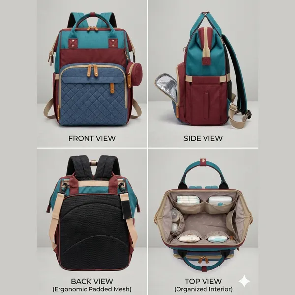 Teal_Oxford_Multi-Compartment_Backpack_For_Kids