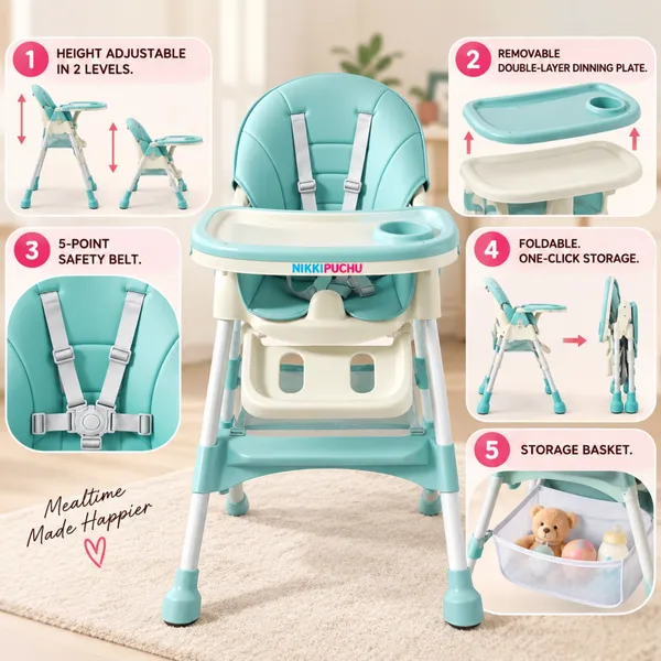 NikkiPuchu_Iris_High_Chair_Mint_Green_Baby_Feeding_High_Chair_NPHC-1010-blue