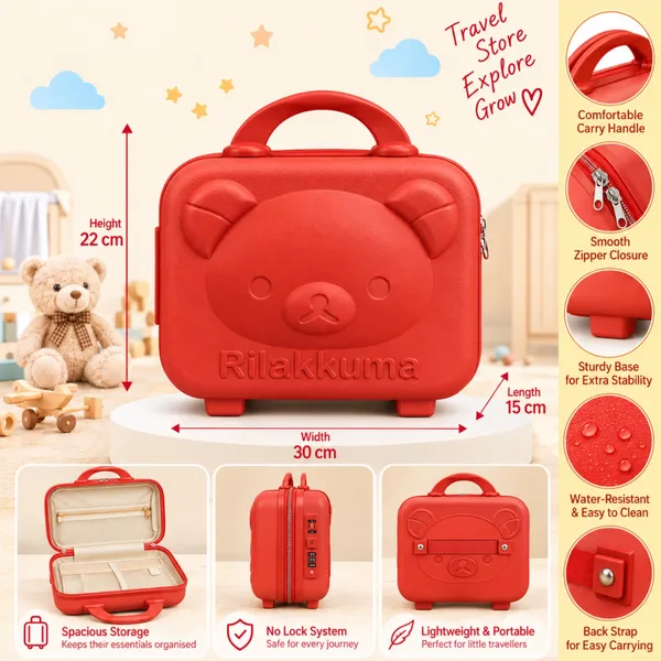 NikkiPuchu_Baby_travel_suitcaseRed_Compact_Zippered_Carry_Case_for_Travel_CD6014-red