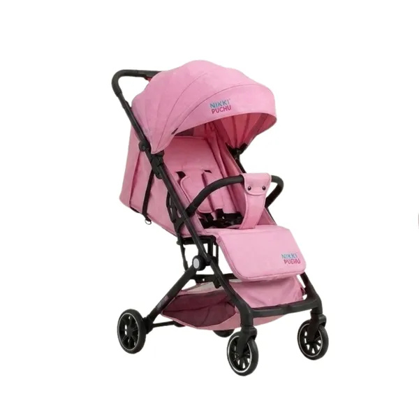 NikkiPuchu_Vento_strollerPink_Canopy_Baby_Stroller_NPST-1003-Pink