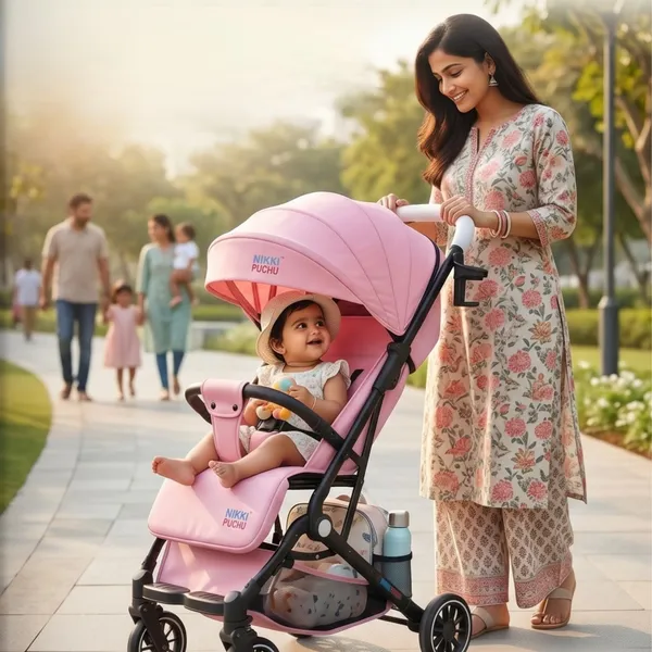 NikkiPuchu_Vento_strollerPink_Canopy_Baby_Stroller_NPST-1003-Pink
