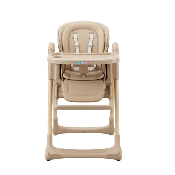 NikkiPuchu_Nido_High_ChairBeige_Baby_High_Chair_With_Tray_NPHC-1009-Brown