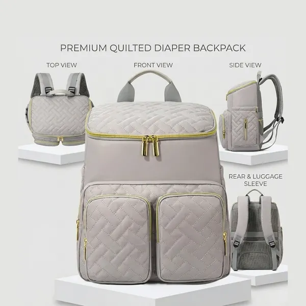 NikkiPuchu_Kroma_Grey_Quilted_Multi-Pocket_Diaper_Backpack_for_Mothers_D-4-Grey