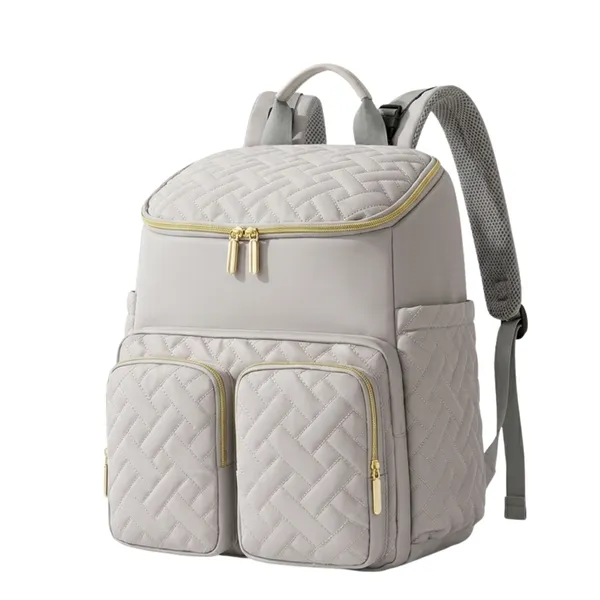 NikkiPuchu_Kroma_Grey_Quilted_Multi-Pocket_Diaper_Backpack_for_Mothers_D-4-Grey