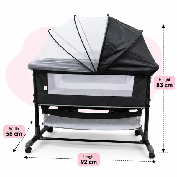 NikkiPuchu_Lullaby_Cloud_BassinetBlue_Fabric_Baby_Bassinet_With_Canopy_And_Wheels_NPRB-1007-Blue