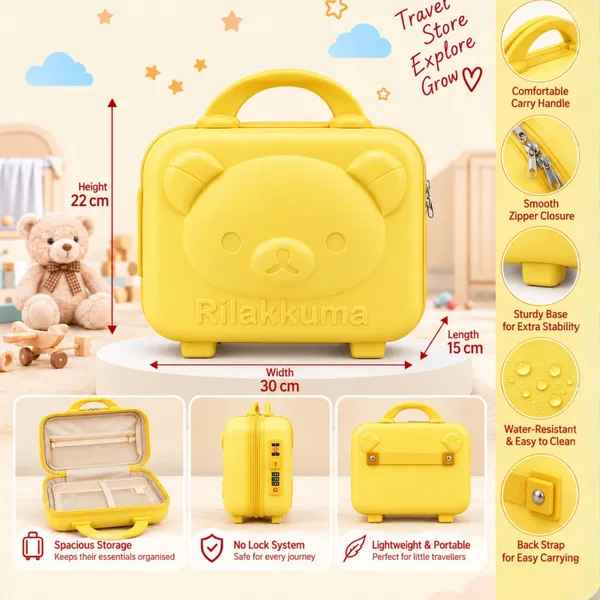 NikkiPuchu_Baby_travel_suitcaseYellow_Hard_Shell_Cosmetic_Travel_Case_CD6014-yellow