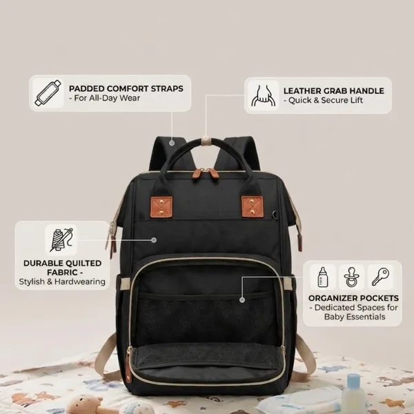 Black_Oxford_Multi-Compartment_Backpack_For_Kids