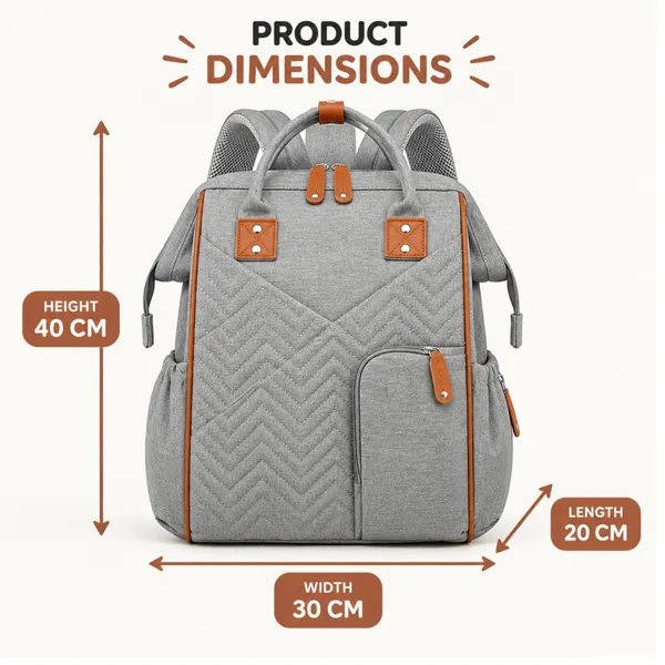 NikkiPuchu_TessGrey_Fabric_Multi_Pocket_Diaper_Backpack_for_Parents_B-78-Grey