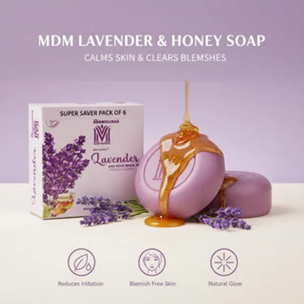 Mdm_Herbal_Lavender_With_Honey_Drops_Soap_800G_(100G_X_8)_Total_Herbal_Soap_For_Moisturized_Blemish_Free_Skin_100_Vegan_Natural_Glow