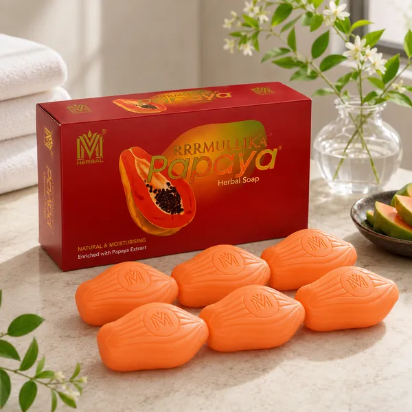Mdm_Herbal_Papaya_Natural_Soap_750G_(125G_X_6)_Total_Ayurvedic_Soap_For_Skin_Brightening_Gentle_Exfoliation_With_Papaya_Extract